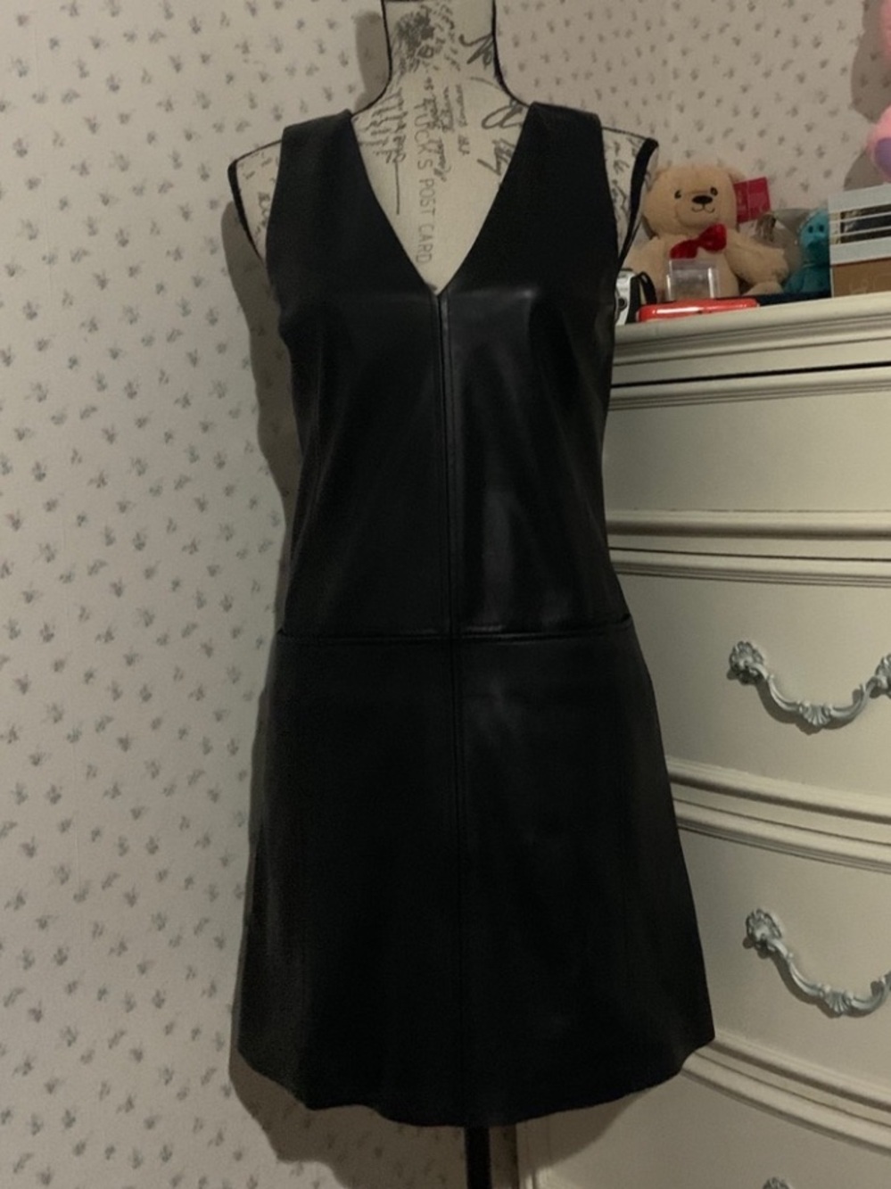 Gianni Bini Genuine Leather Cate Pinnafore Dress